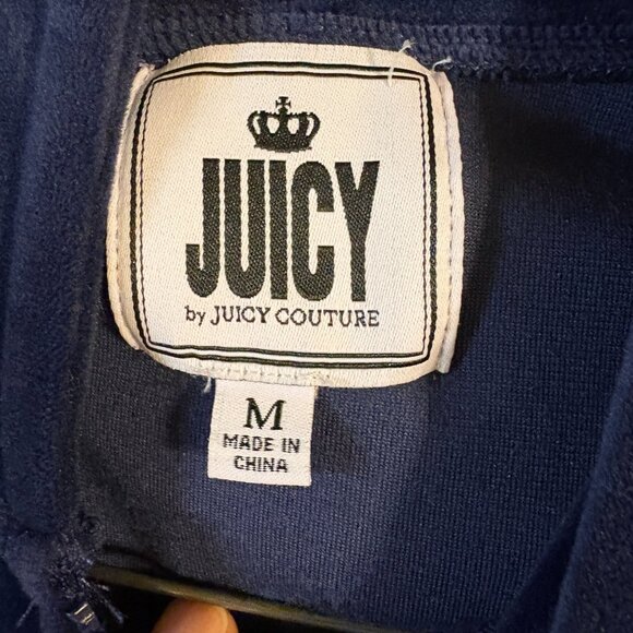 Juciy Couture Y2K Woman’s Velour Cropped Hoodie Regal Blue Size Medium - Picture 4 of 9
